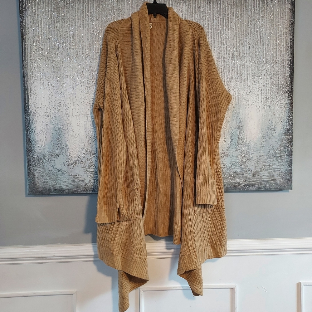 POL Super Oversized Open-Front Sweater Cardigan Sz L